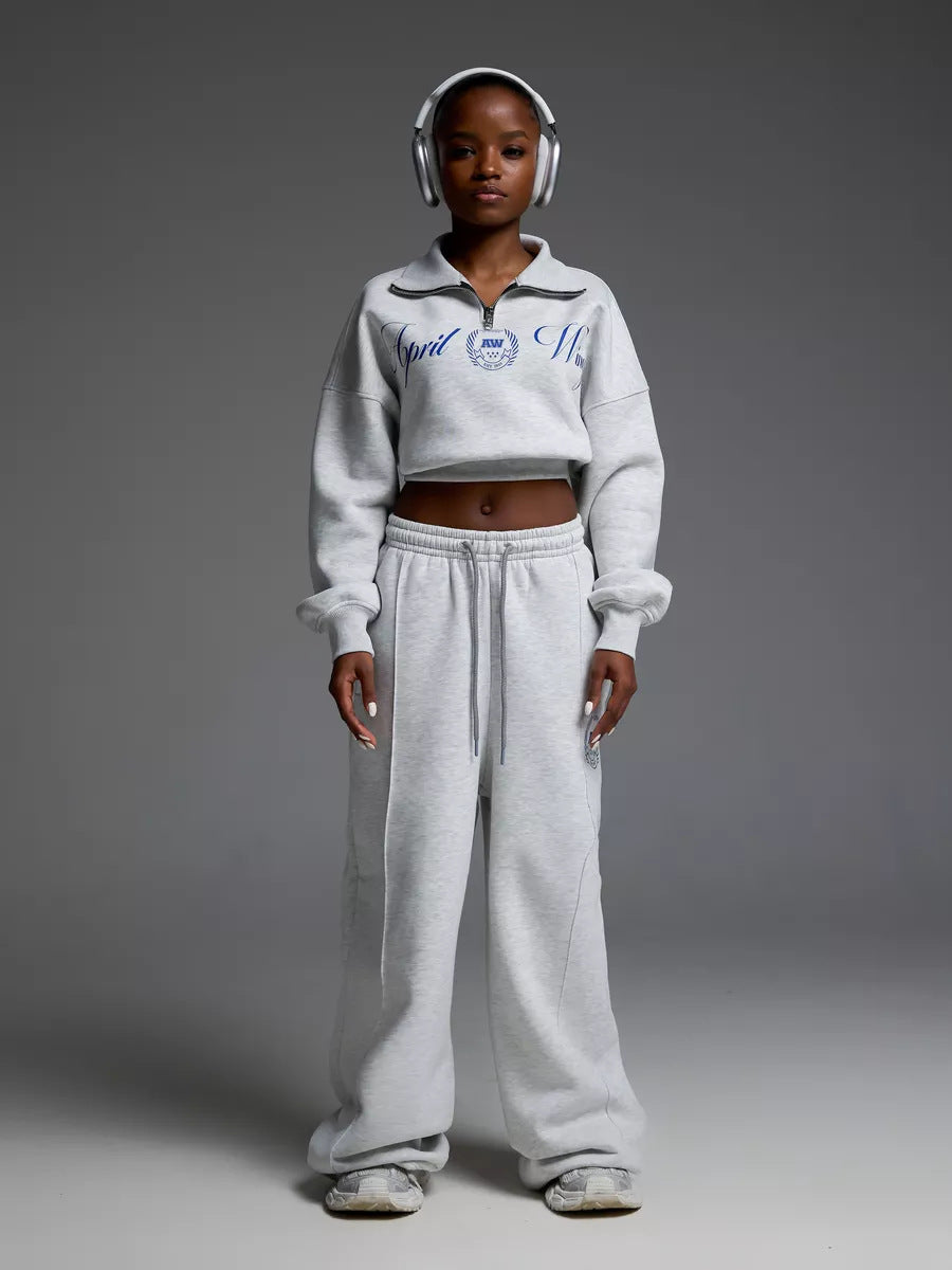 Damen Sportset Cropped Sweatshirt und Jogginghose Norvielle