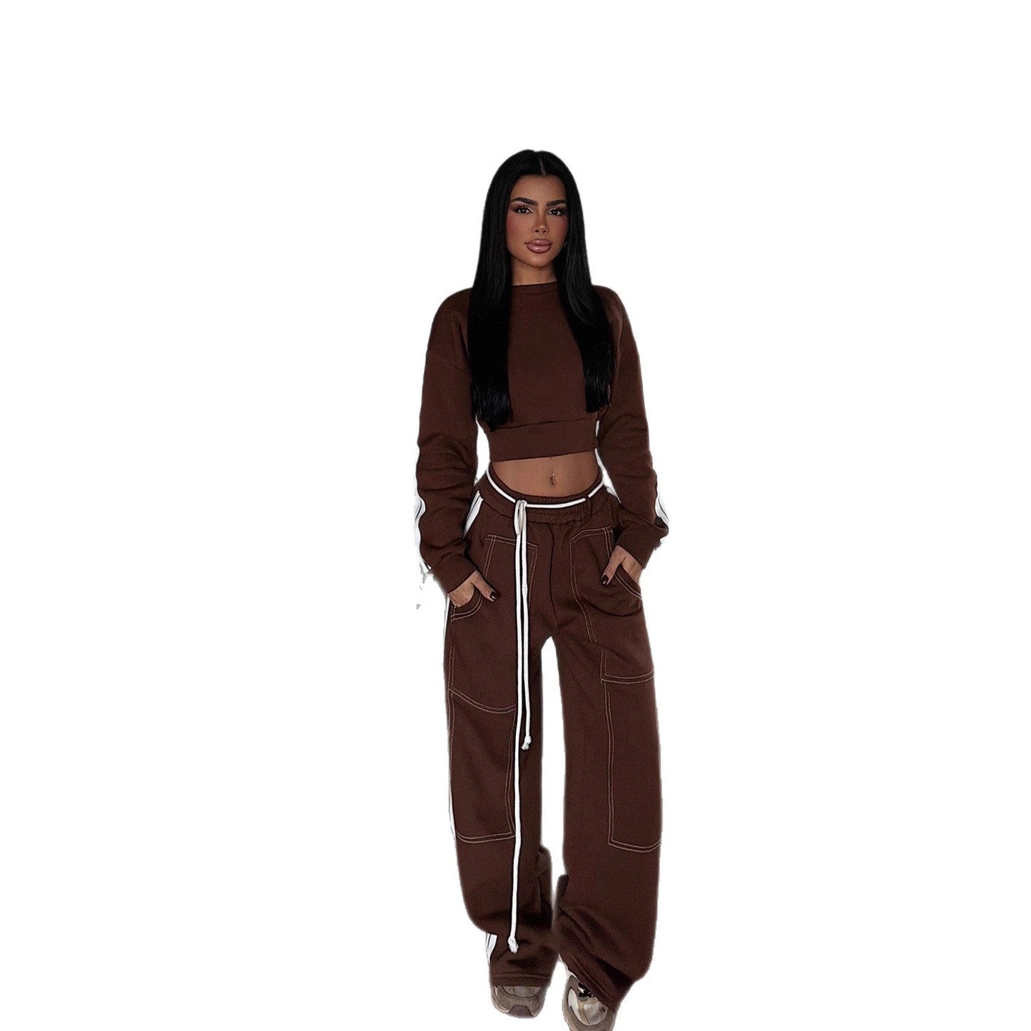 Damen Sweater Jogginghose Set Baumwolle Norvielle