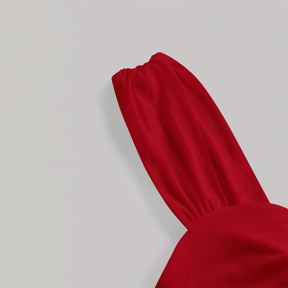 Damen Minikleid Figurbetont Rüschendetails Herzausschnitt