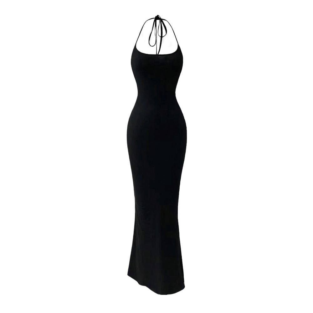 Damen Maxikleid Figurbetonter Stil Halterneck