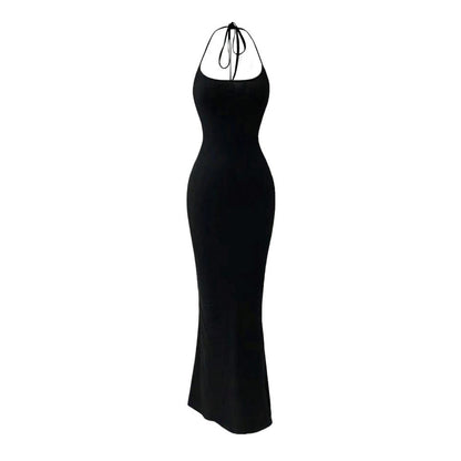 Damen Maxikleid Figurbetonter Stil Halterneck