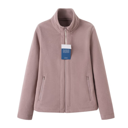 Damen Fleecejacke Hochkragen Reißverschlusstaschen Norvielle