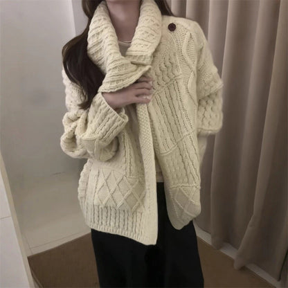 Damen Strickjacke Zopfmuster Weich Norvielle