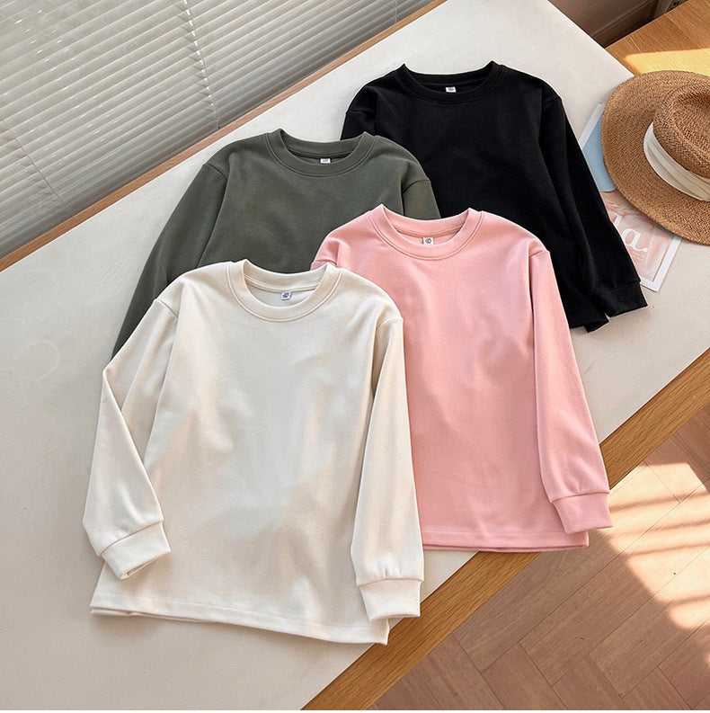 Damen Langarmshirt Rundhals Baumwolle Beige - Norvielle