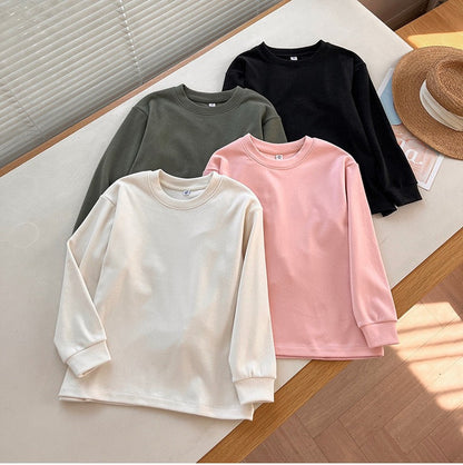 Damen Langarmshirt Rundhals Baumwolle Beige - Norvielle
