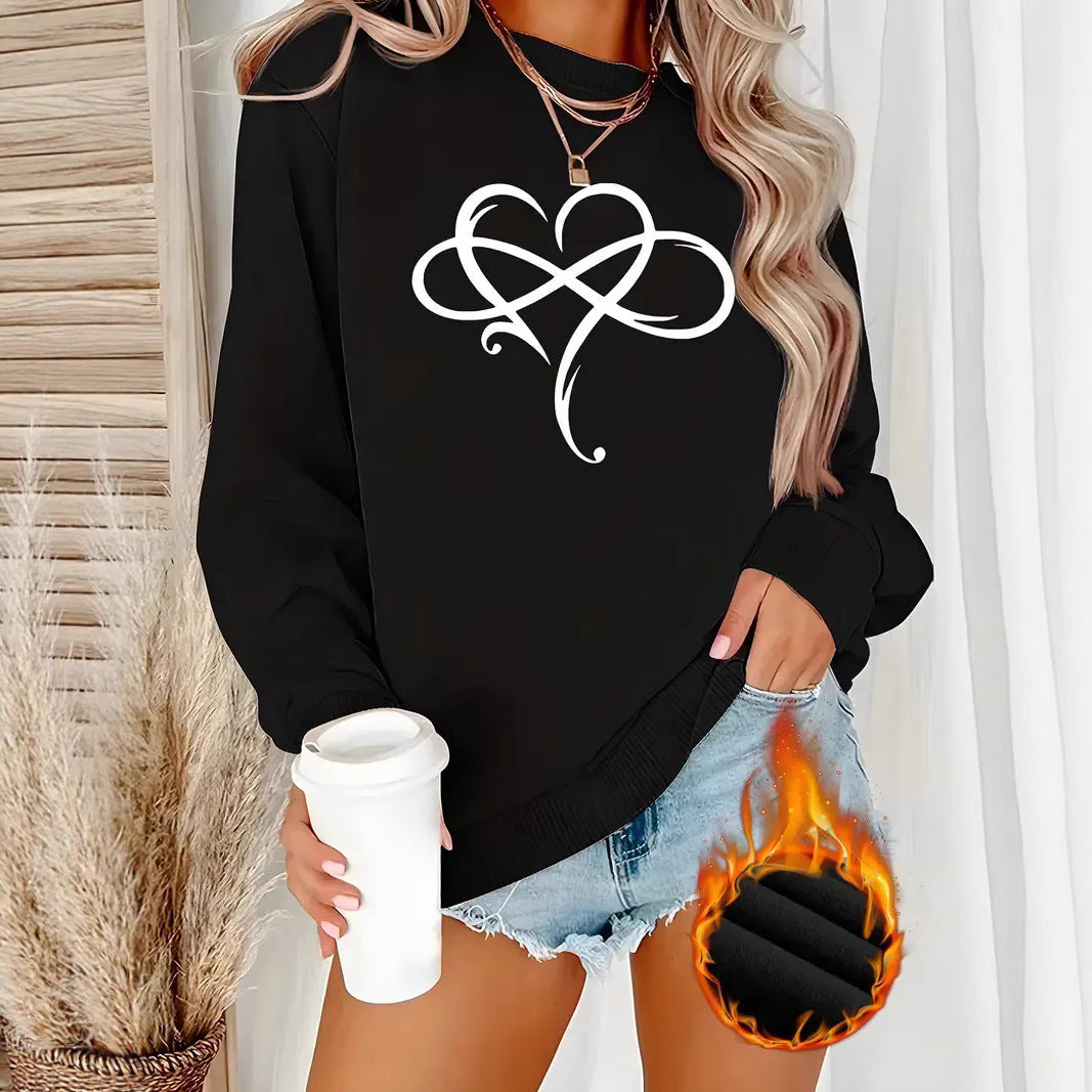 Damen Sweatshirt Herzdesign Entspannt Norvielle - Norvielle