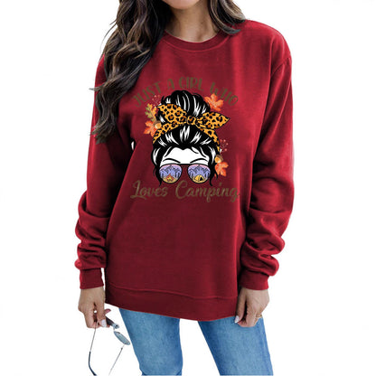 Damen Sweatshirt Campingmotiv Norvielle