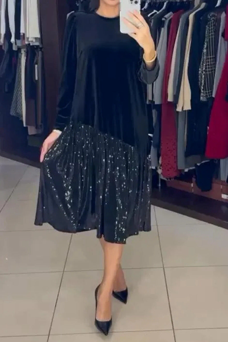 Damen Partykleid Funkelnder Rock Weiches Oberteil Norvielle