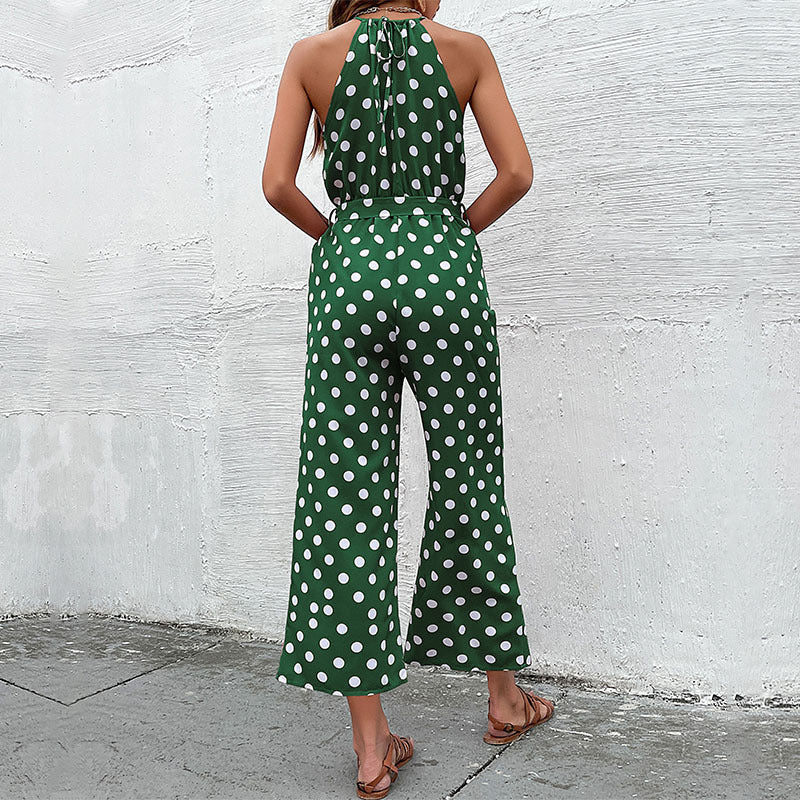 Damen Jumpsuit Modern Punkte Verspielter Gürtel Norvielle