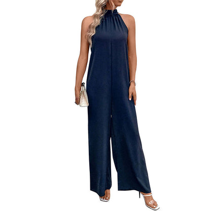 Damen Jumpsuit Hochhalter mit Weitem Bein Norvielle