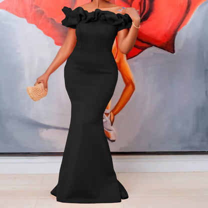 Damen Wickelkleid Voluminöser Kragen Norvielle