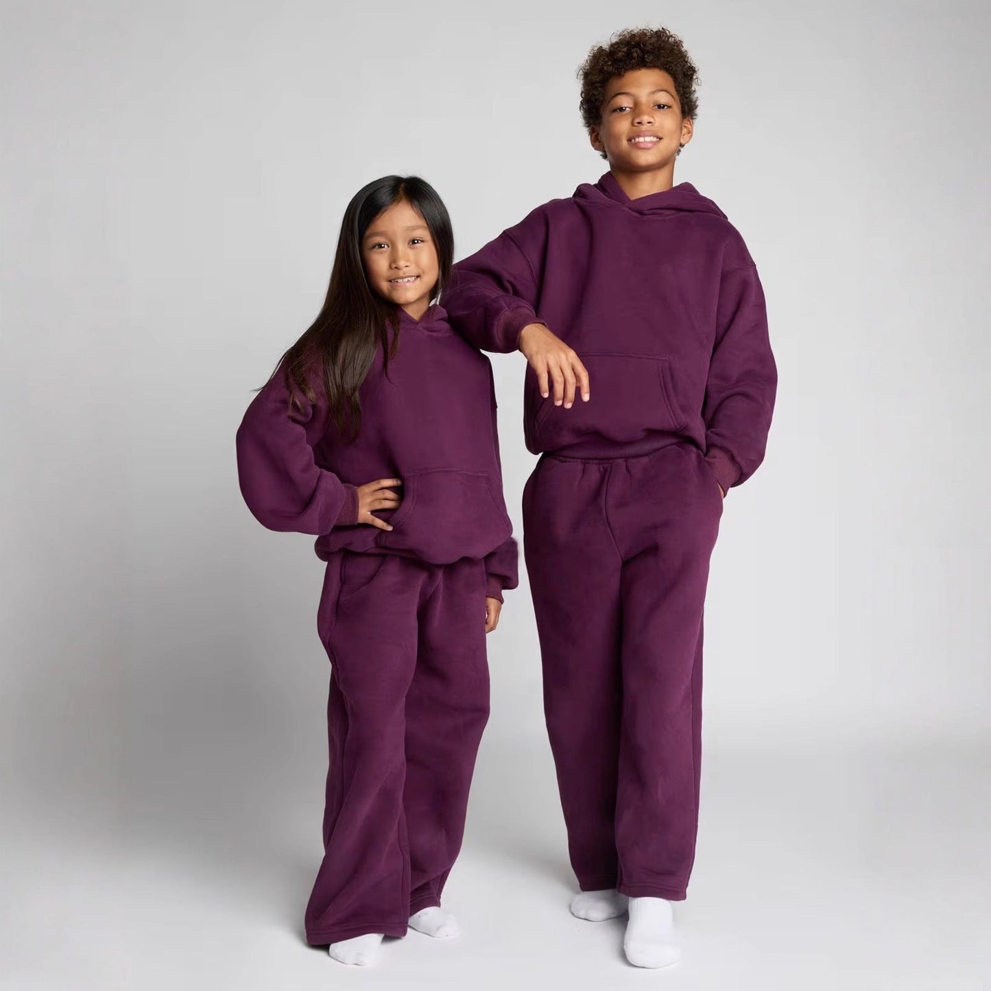 Damen Fleece-Loungewear-Set Entspannt Norvielle