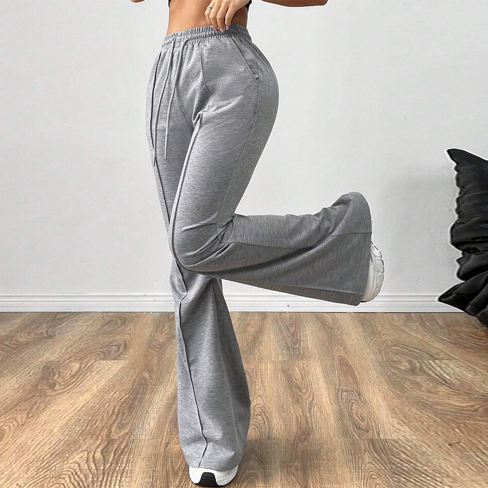 Damen Jogginghose Elastischer Bund Ausgestellt Bein