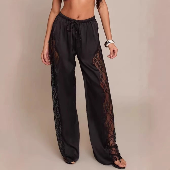 Damen Satin-Hosen Elegant Fließend
