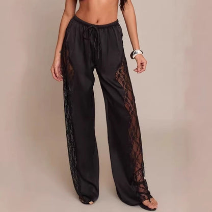 Damen Satin-Hosen Elegant Fließend