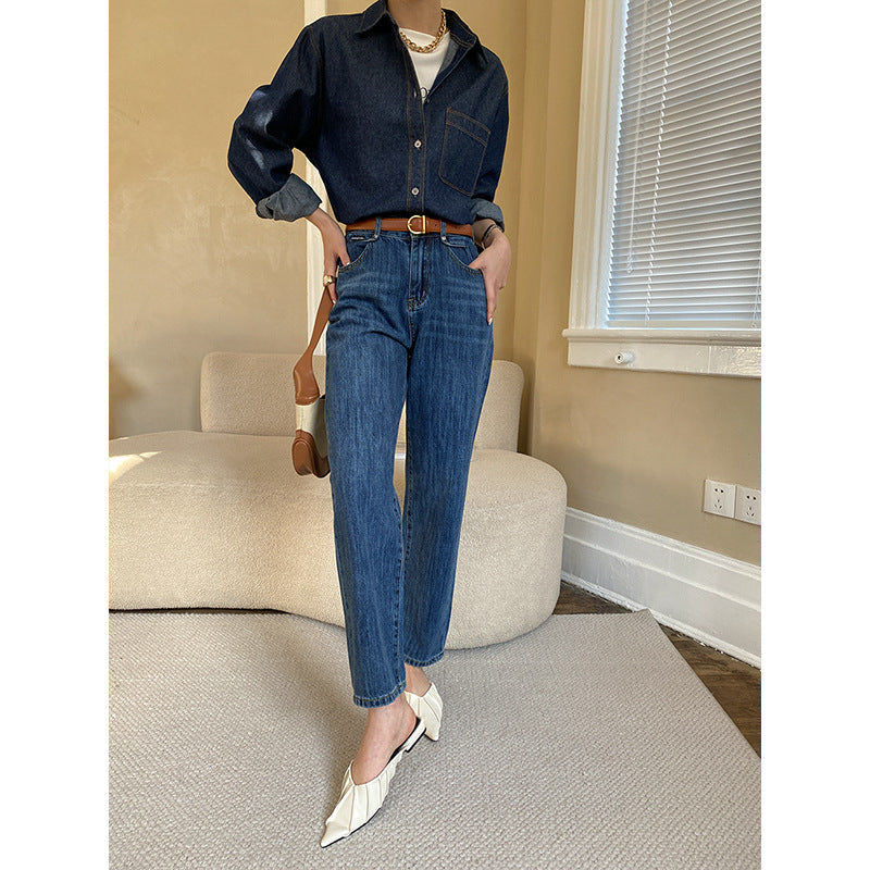 Damen Denim-Überjacke Lässig