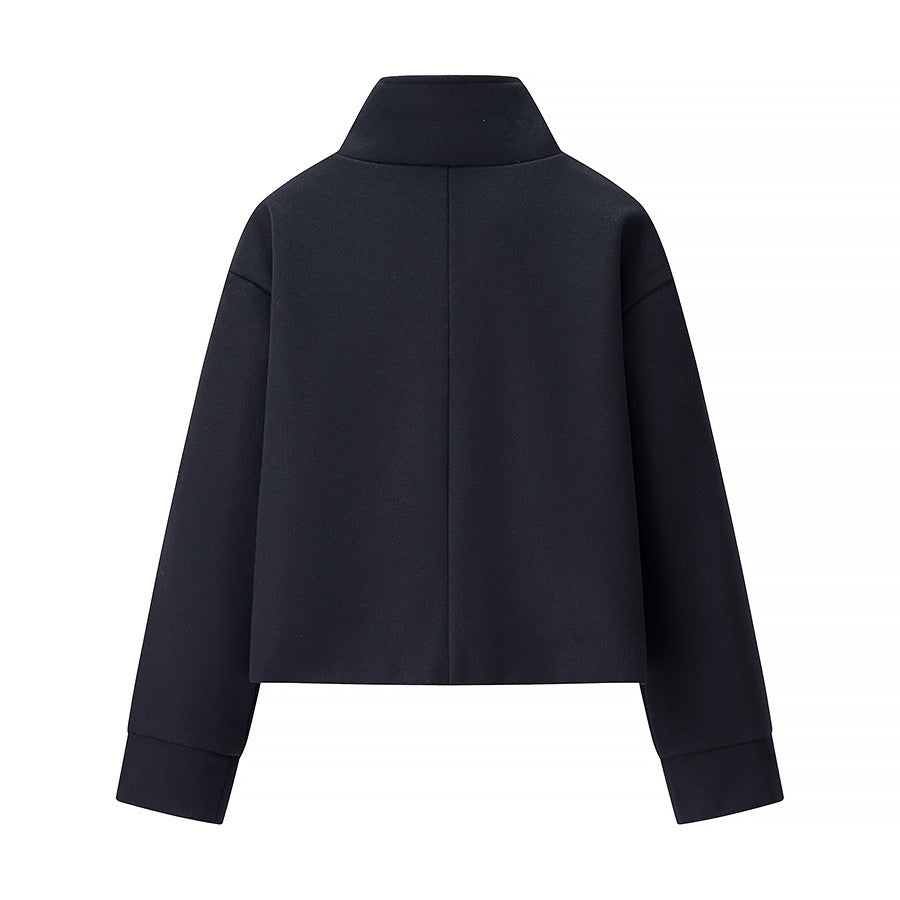 Damen modische Jacke Stehkragen Knopfdetails Norvielle