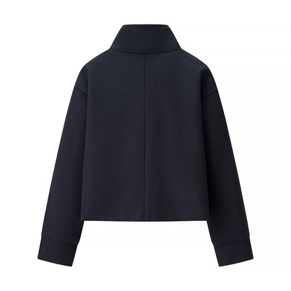Damen modische Jacke Stehkragen Knopfdetails Norvielle