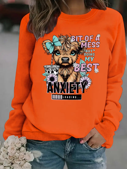 Damen Sweatshirt Hundedesign Motiv Weich