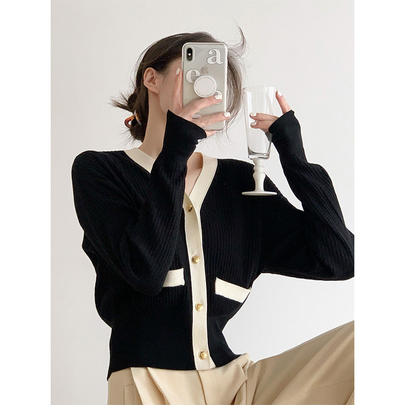 Damen Strickcardigan mit Knopfleiste und Kontrasttaschen Norvielle