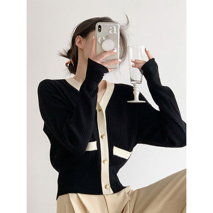 Damen Strickcardigan mit Knopfleiste und Kontrasttaschen Norvielle