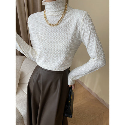 Damen Rollkragenpullover Strukturiertes Muster Norvielle - Norvielle
