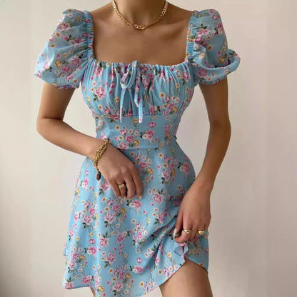 Damen Minikleid Rüschendetails Florales Muster Norvielle
