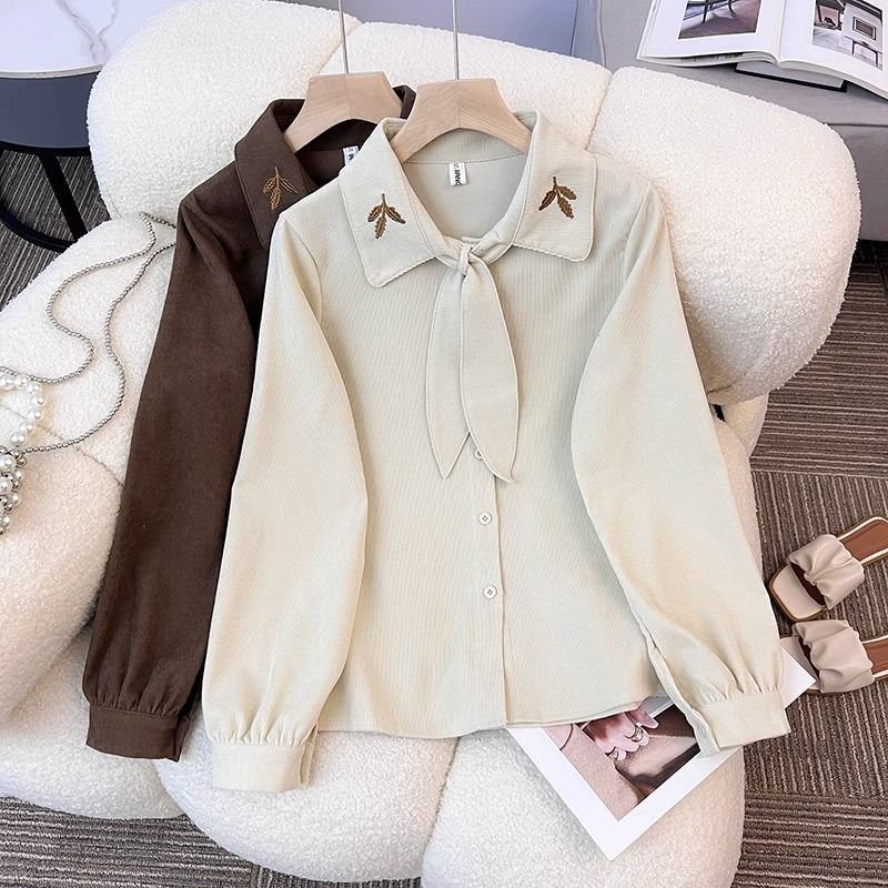 Damen Bluse Schleifenkragen Elegante Seide Weiß - Norvielle