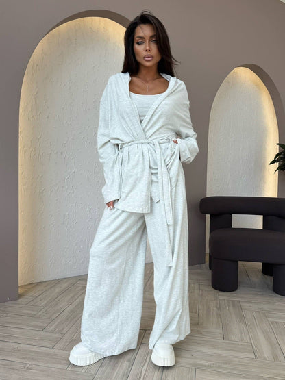 Damen Freizeitjacke Weites Design Bindbarer Gürtel Norvielle