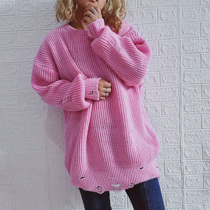 Damen Oversized Pullover Strickdesign Norvielle
