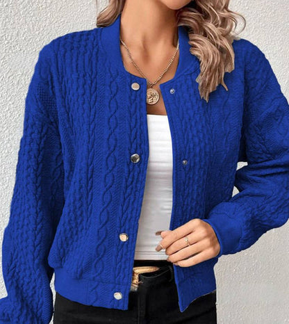 Damen Strickjacke Zopfmuster Strick Norvielle Beige