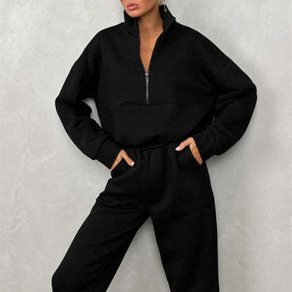 Damen Sportlicher Zip-Hoodie mit Jogginghose