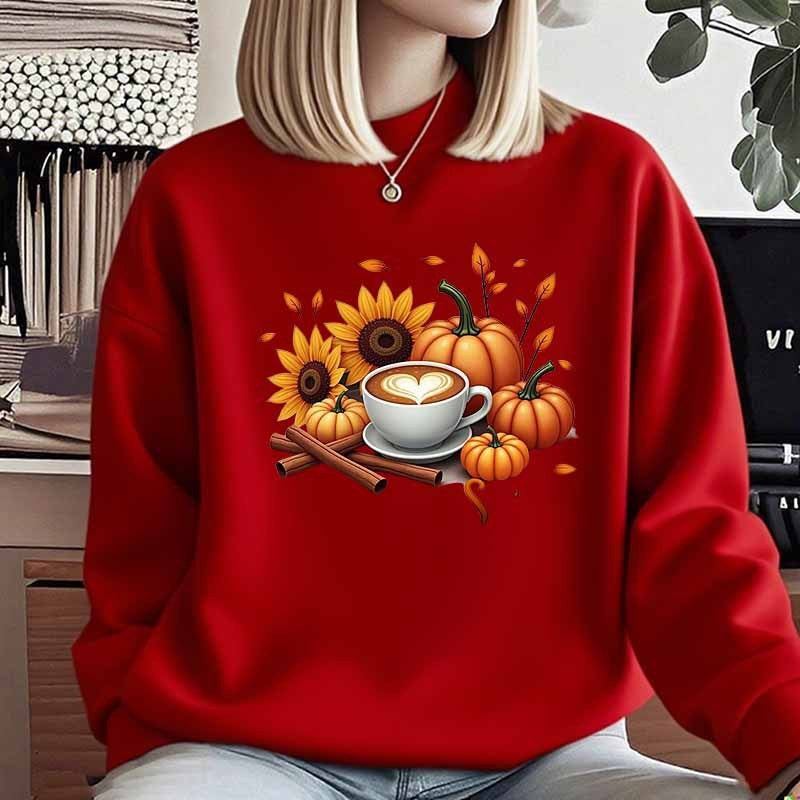 Damen Sweatshirt Herbstlich Motiv Besonderer Druck Norvielle