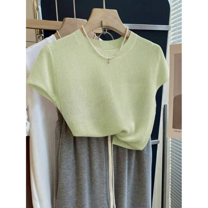 Damen Strickshirt Kurzarm Norvielle