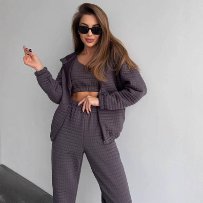 Damen Sportliches Loungewear-Set Gepolstertes Oberteil Elastische - Norvielle