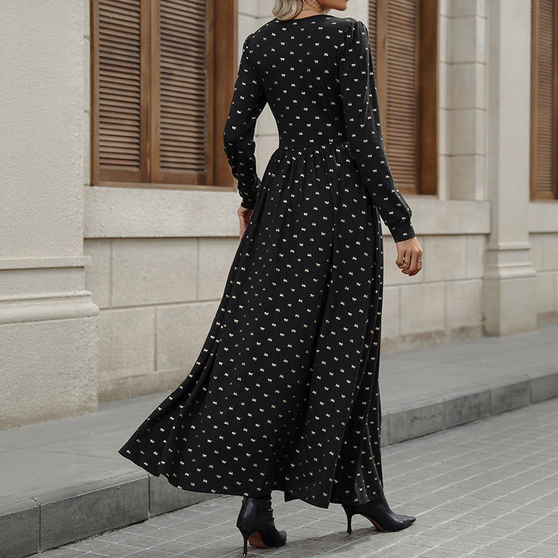 Damen Maxikleid Spitze Muster