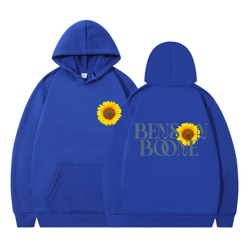 Damen Kapuzenpullover Sonnenblumenmotiv Bequem