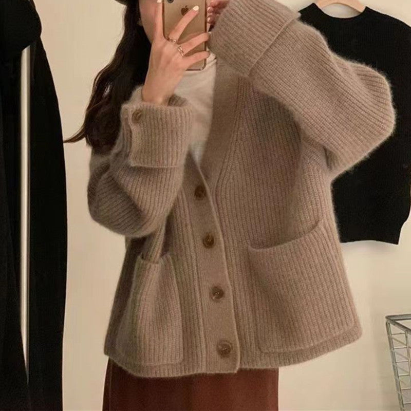 Damen Grobstrickcardigan mit Taschen Norvielle → Damen Grobstrick