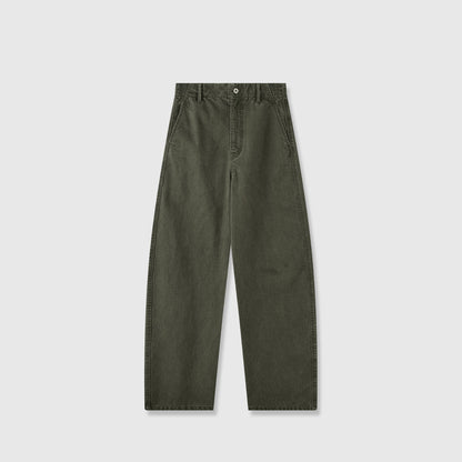 Damenweite Denim-Hose Hochbund Komfortschnitt