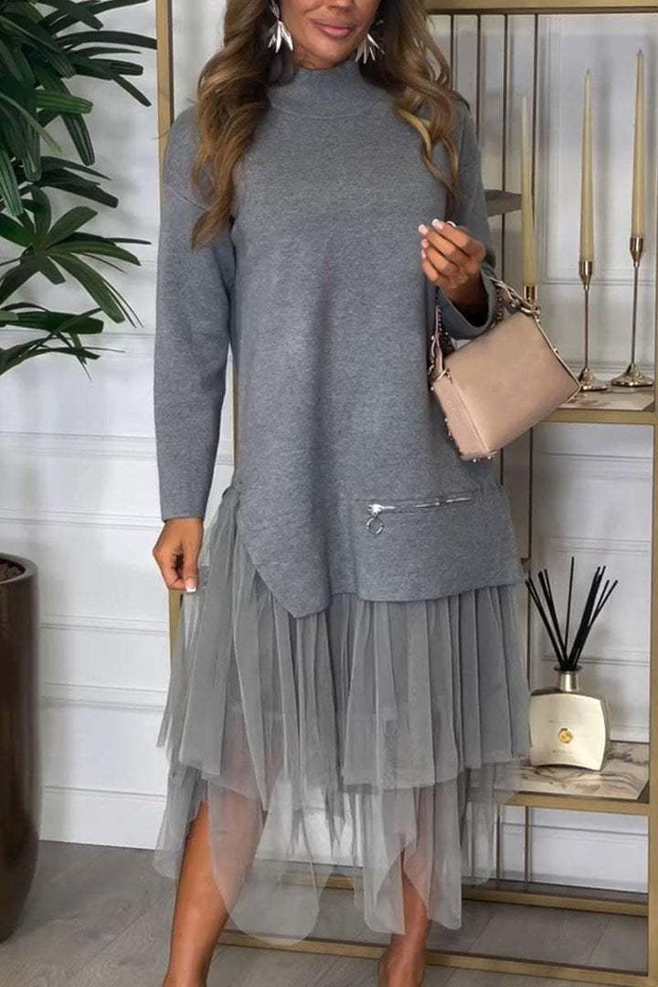 Damen Hoodie-Kleid mit Tüll Norvielle