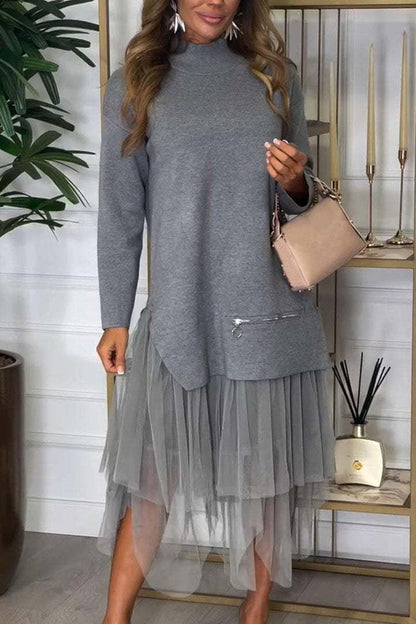 Damen Hoodie-Kleid mit Tüll Norvielle