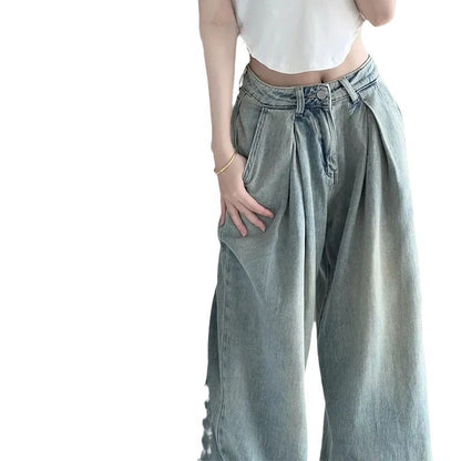 Damen Hochtaillen Jeans Weit Norvielle