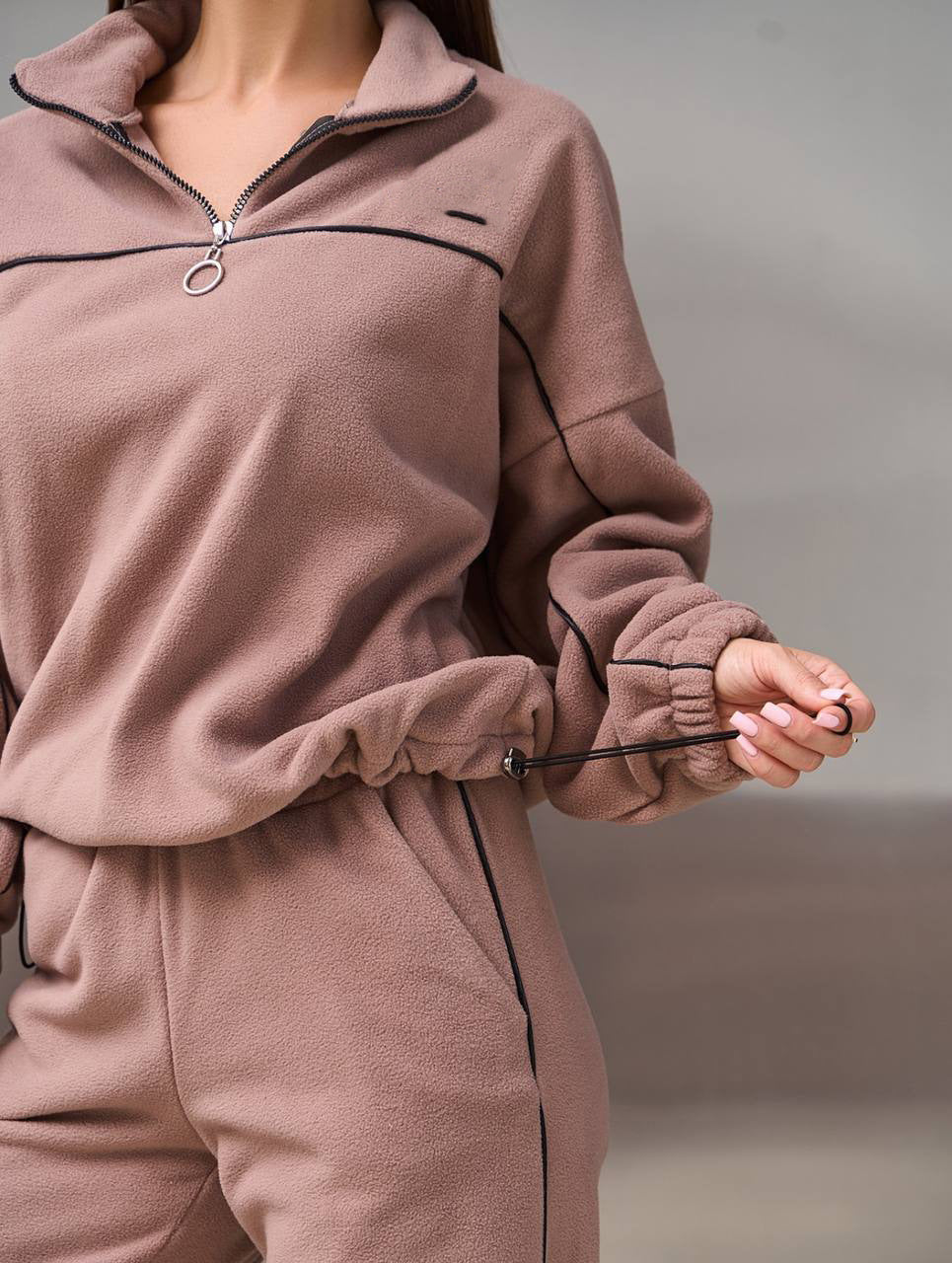 Damen Fleece-Outfit mit Reißverschluss Kuschelig Norvielle