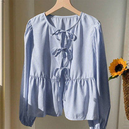 Damen Bluse Rüschensaum Dekorativ Norvielle