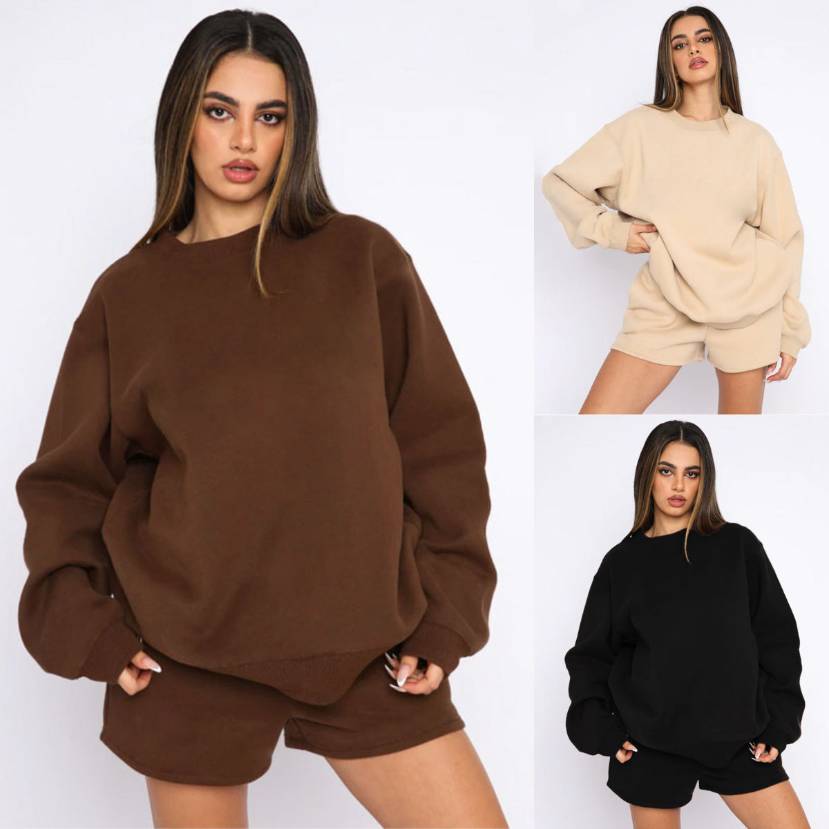 Damen Sweater-Shorts-Set Freizeit Norvielle - Norvielle
