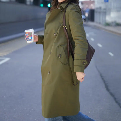 Damen Trenchcoat Doppelter Knopfleiste Taillengürtel Norvielle