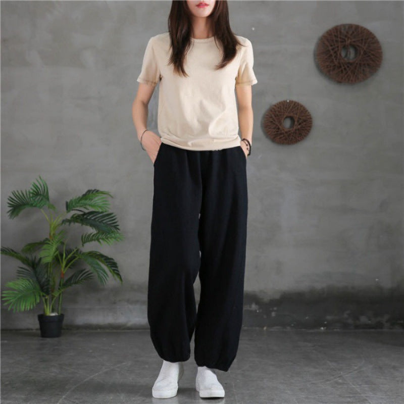 Damen Bequeme Luftpants Elastischer Bund Norvielle