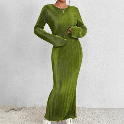 Damen Maxikleid Länge Langärmelig Elegant Norvielle