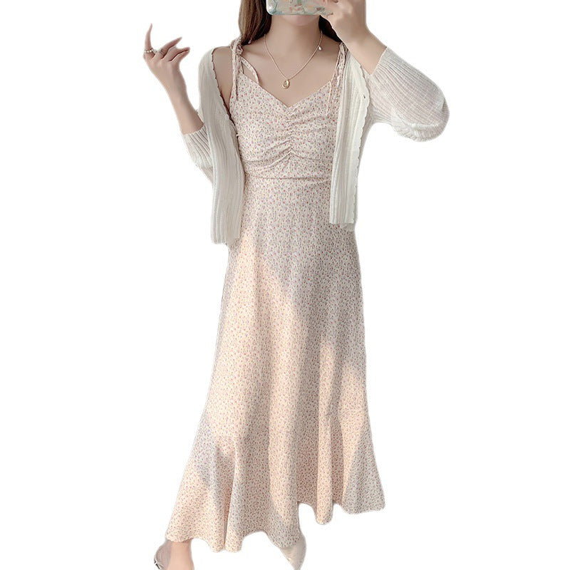 Damen Sommerkleid Geflochtene Träger Rüschendetails Norvielle
