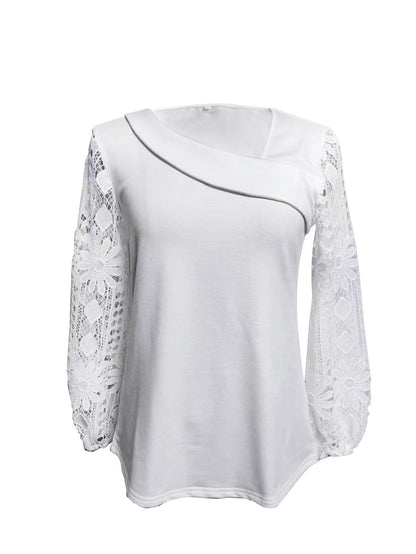 Damen Bluse Spitzeneinsätze Eleganter Schnitt Norvielle